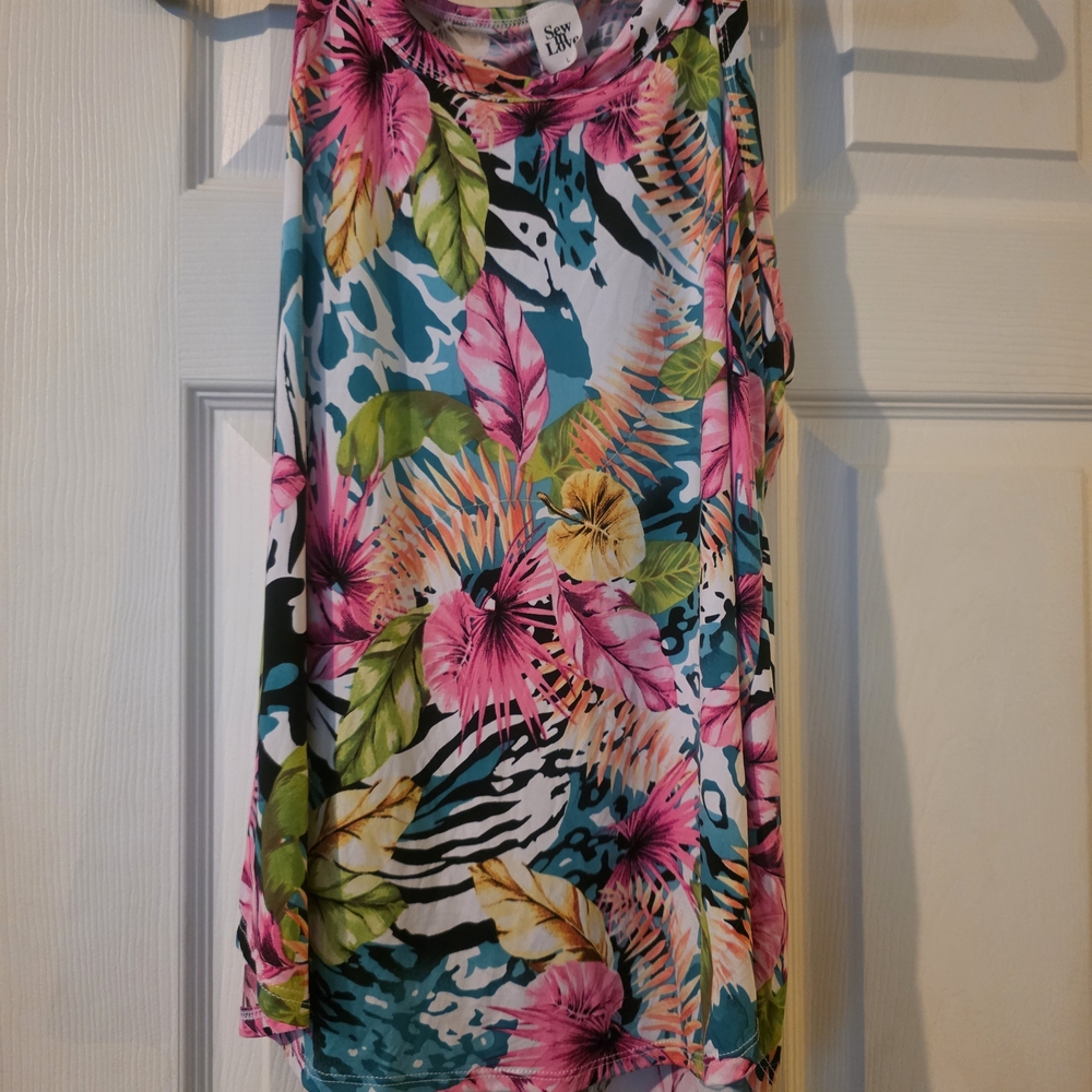 Sew In Love Tropical Tank in Pink, Teal & Green